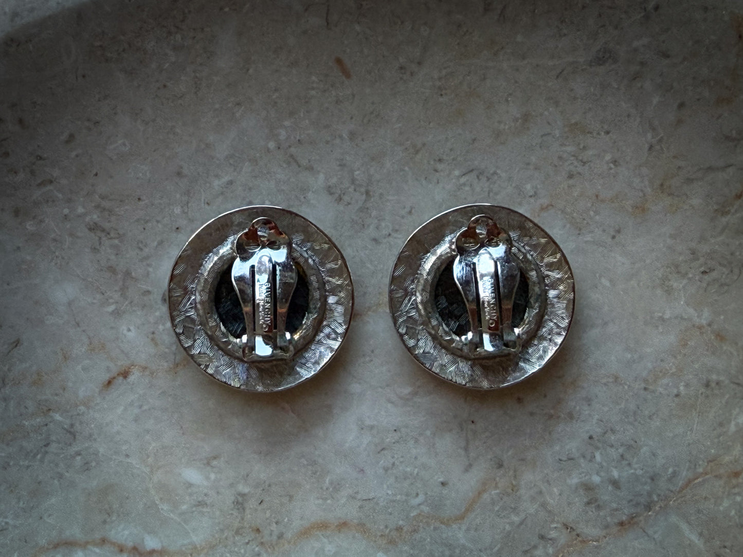Givenchy New York Silver-Tone Textured Clip-On Earrings