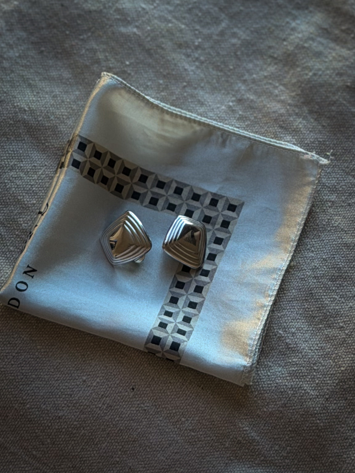 Monet Silver-Tone Geometric Clip-On Earrings