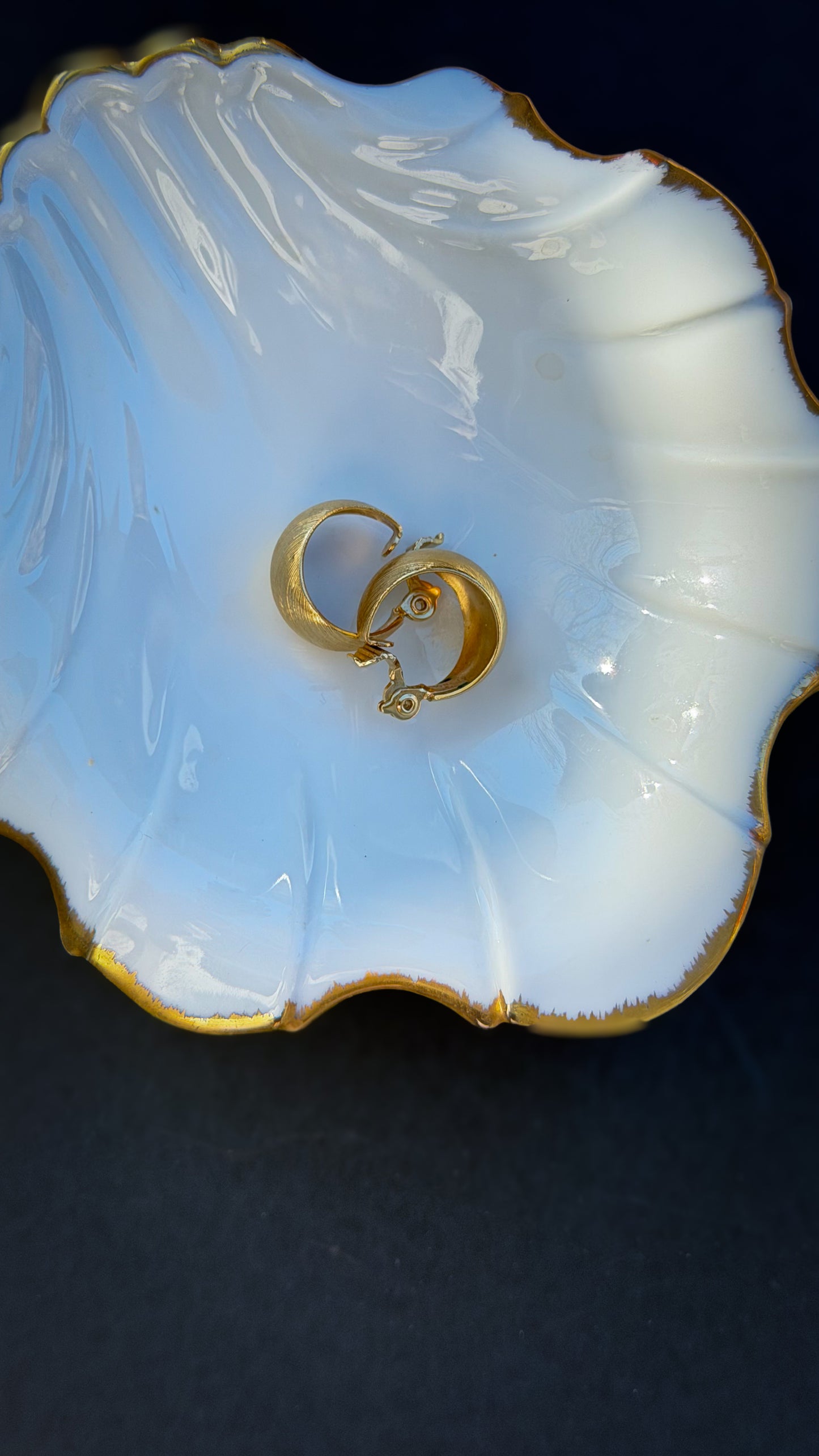Monet Brushed Gold Crescent Clip-On Earrings
