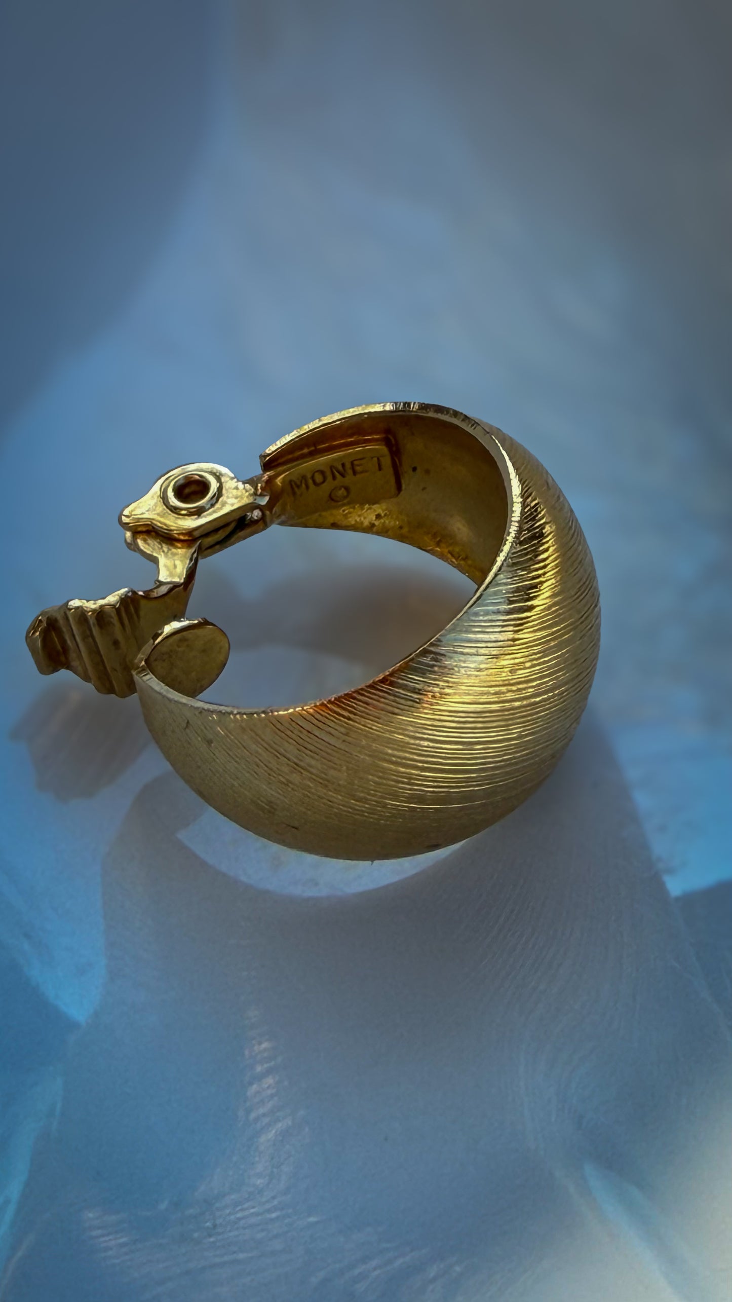 Monet Brushed Gold Crescent Clip-On Earrings