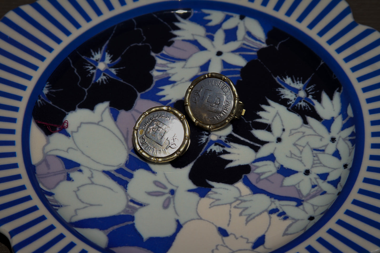 1960s Portuguese Escudo Coin Clip-On Earrings
