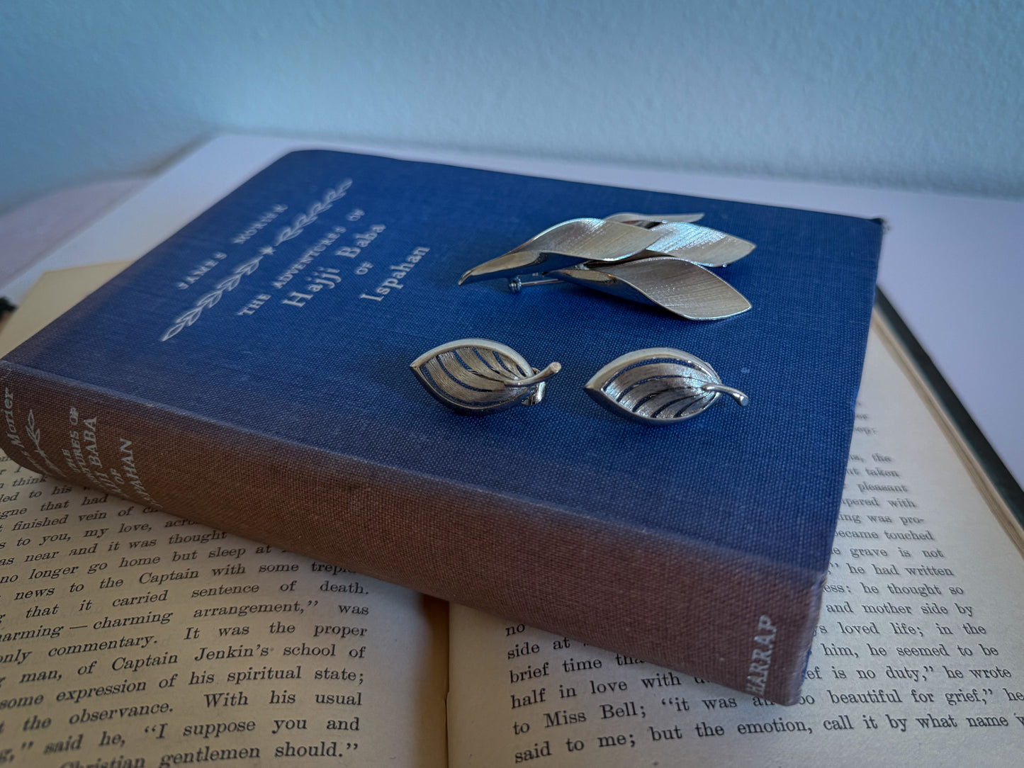 Mid-Century Modern Silver Leaf Spray Brooch