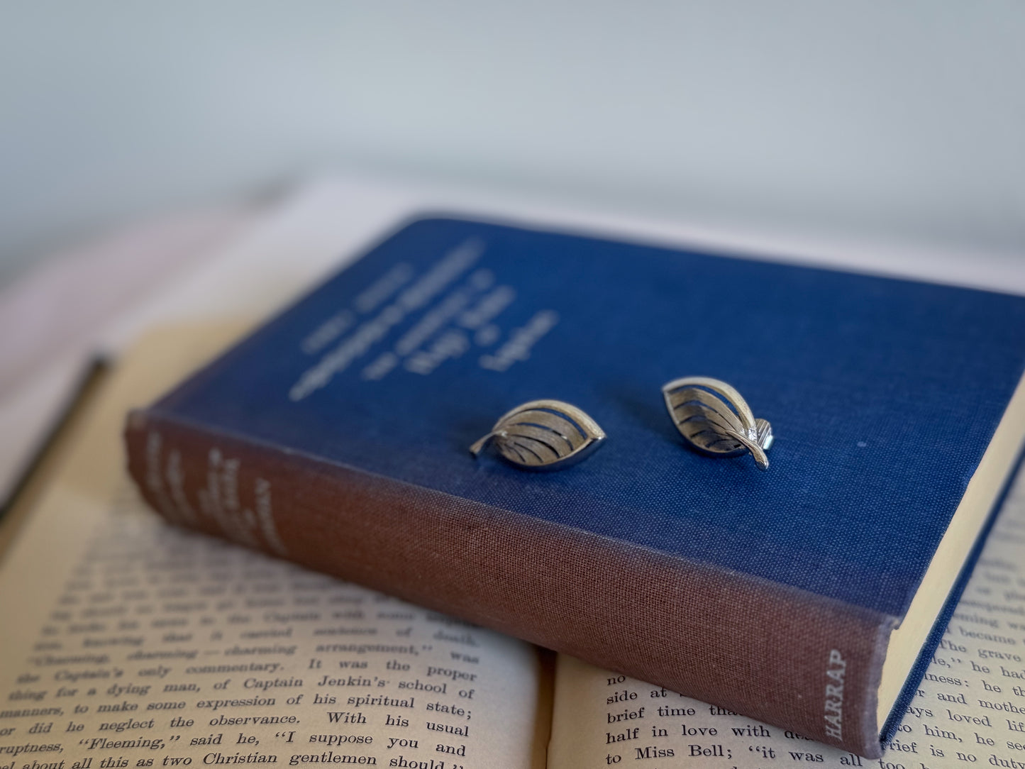 Silver-Tone Leaf Clip-On Earrings with Matching Brooch (Wear as a Set)