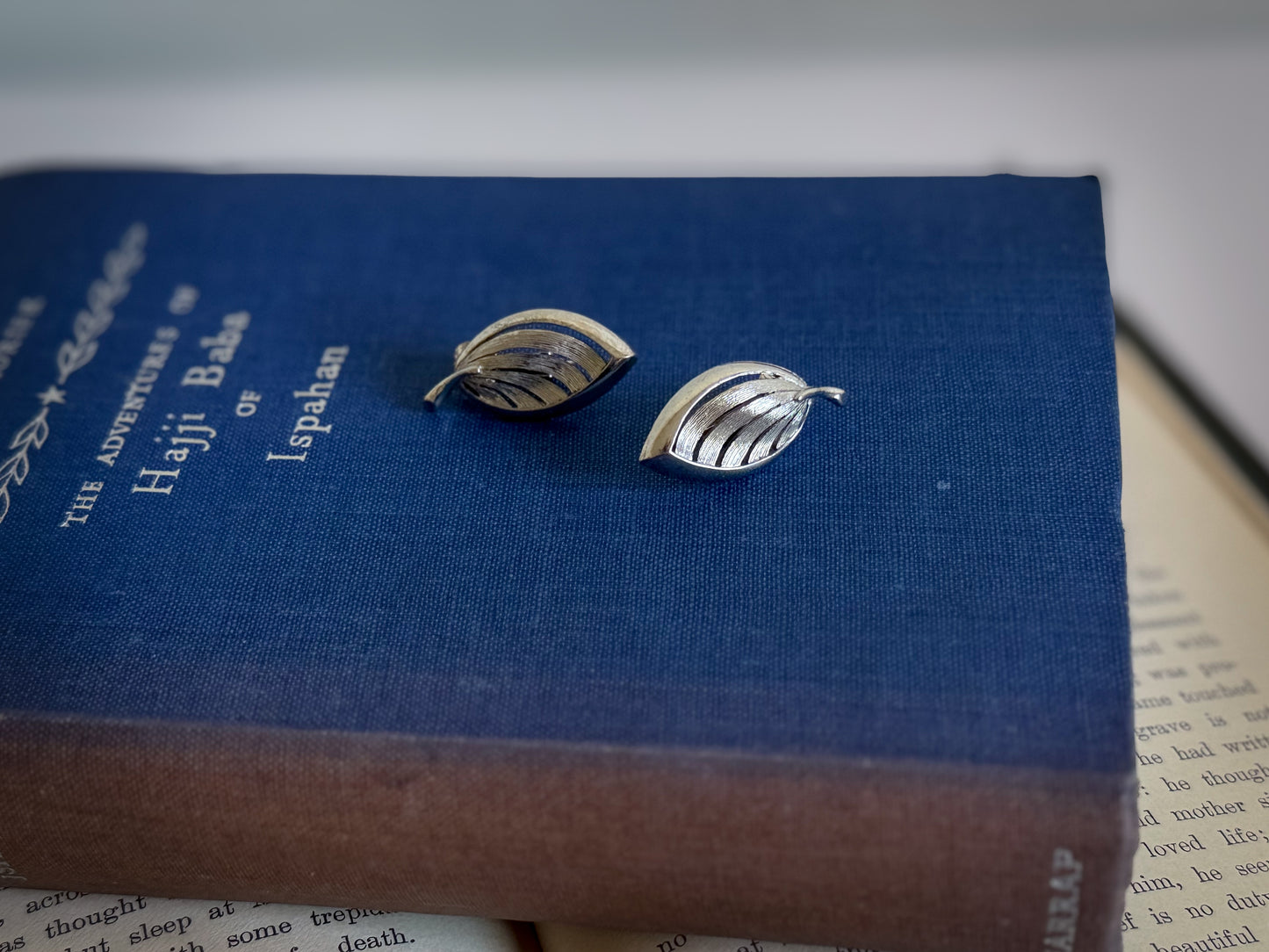 Silver-Tone Leaf Clip-On Earrings with Matching Brooch (Wear as a Set)