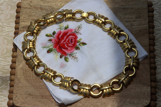 Bold & Gilded: 1980s Chunky Couture Statement Necklace