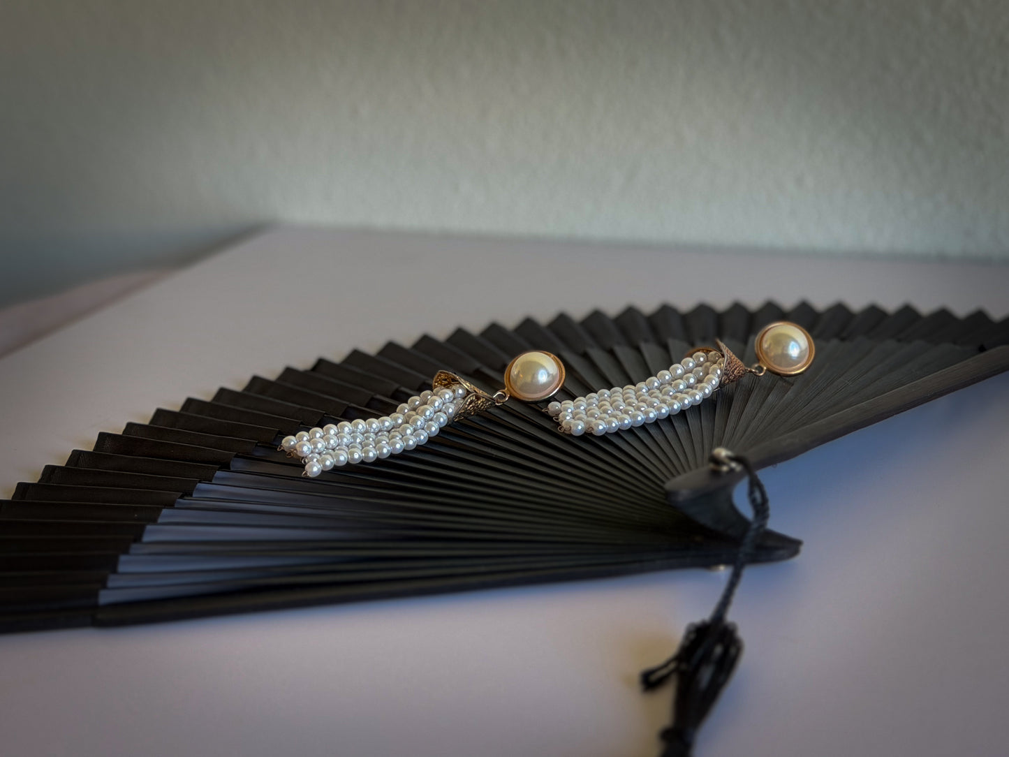 Faux Pearl Tassel Earrings – Gold Tone & Cascading Pearl Fringe Statement Earrings