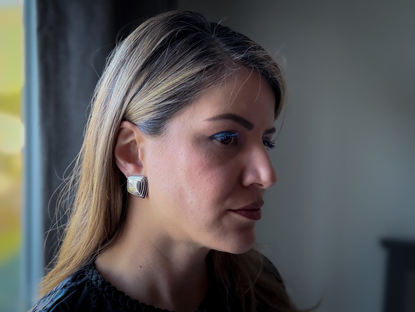 Monet Silver-Tone Geometric Clip-On Earrings