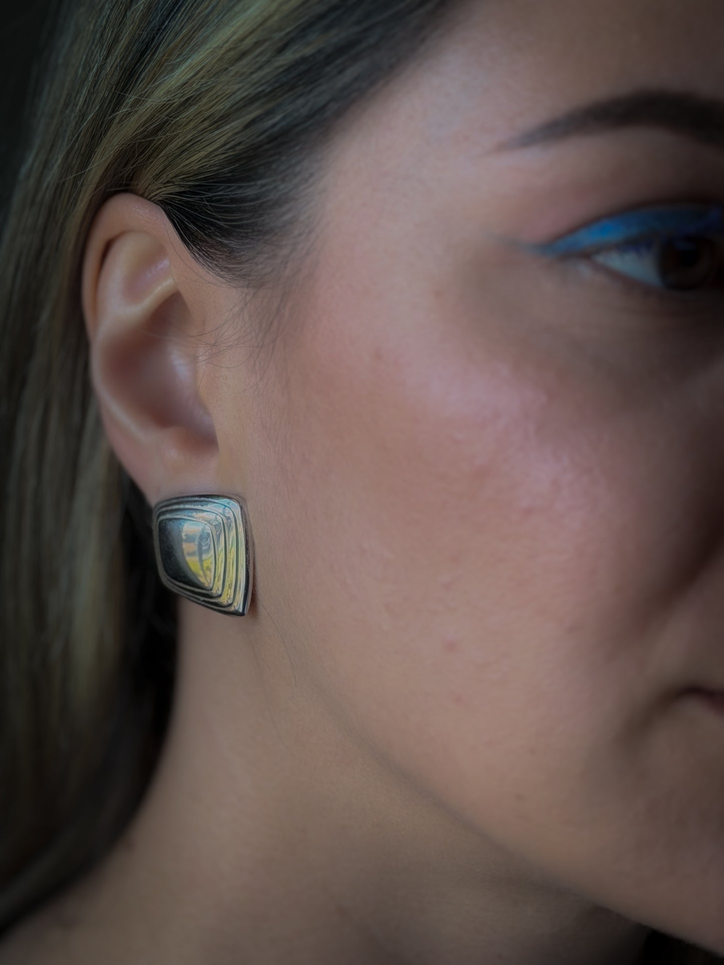 Monet Silver-Tone Geometric Clip-On Earrings