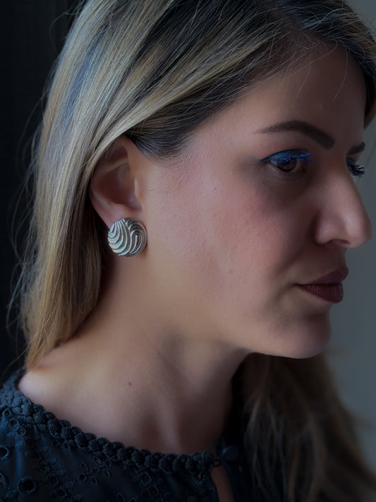Silver-Tone Swirl Clip-On Earrings