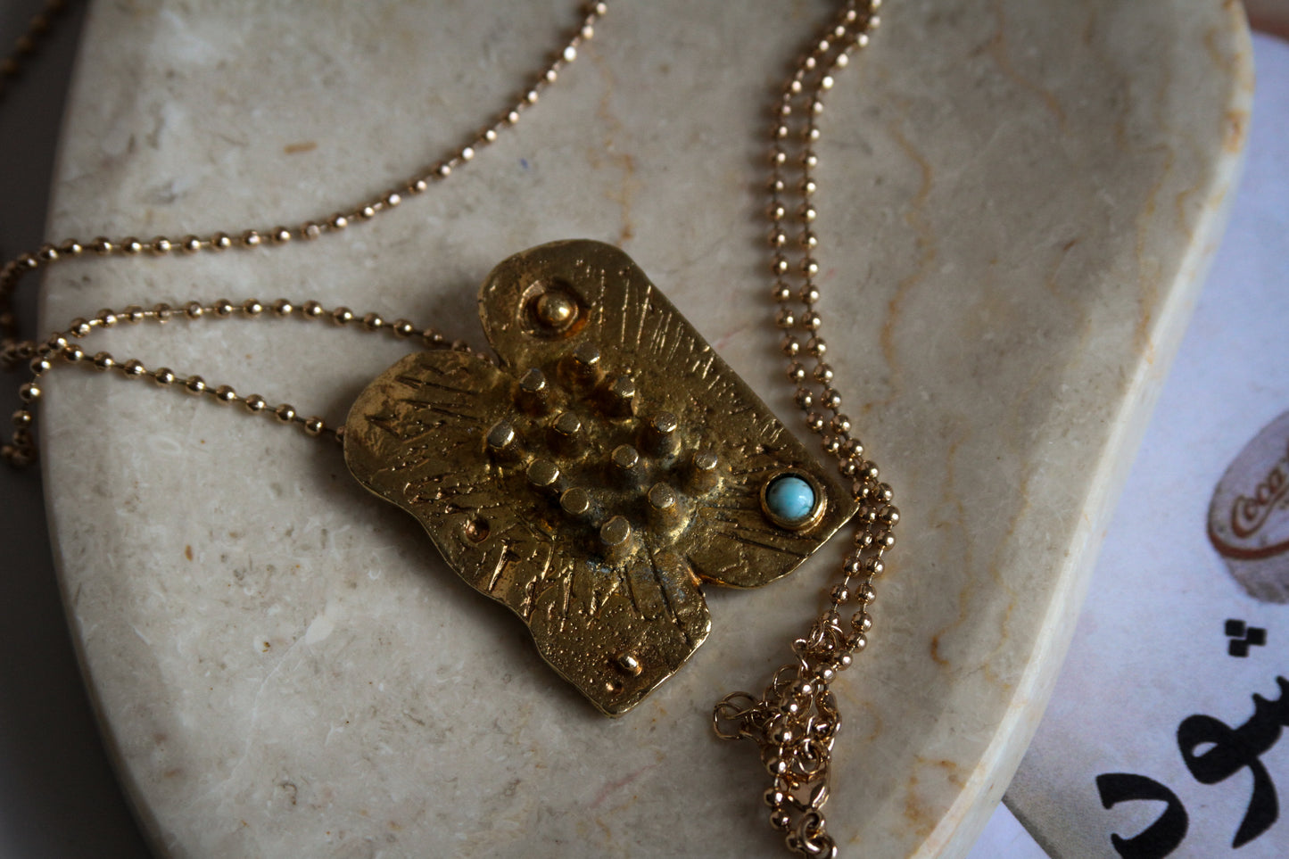 “Dami Karoum” Vintage Pendant-Brooch with Turquoise Accent