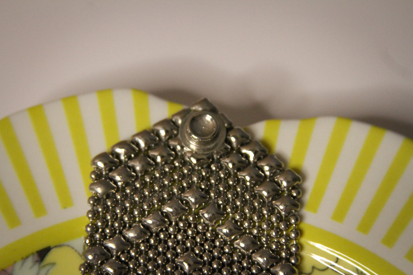 Silver Mesh Diamond Pattern Cuff Bracelet