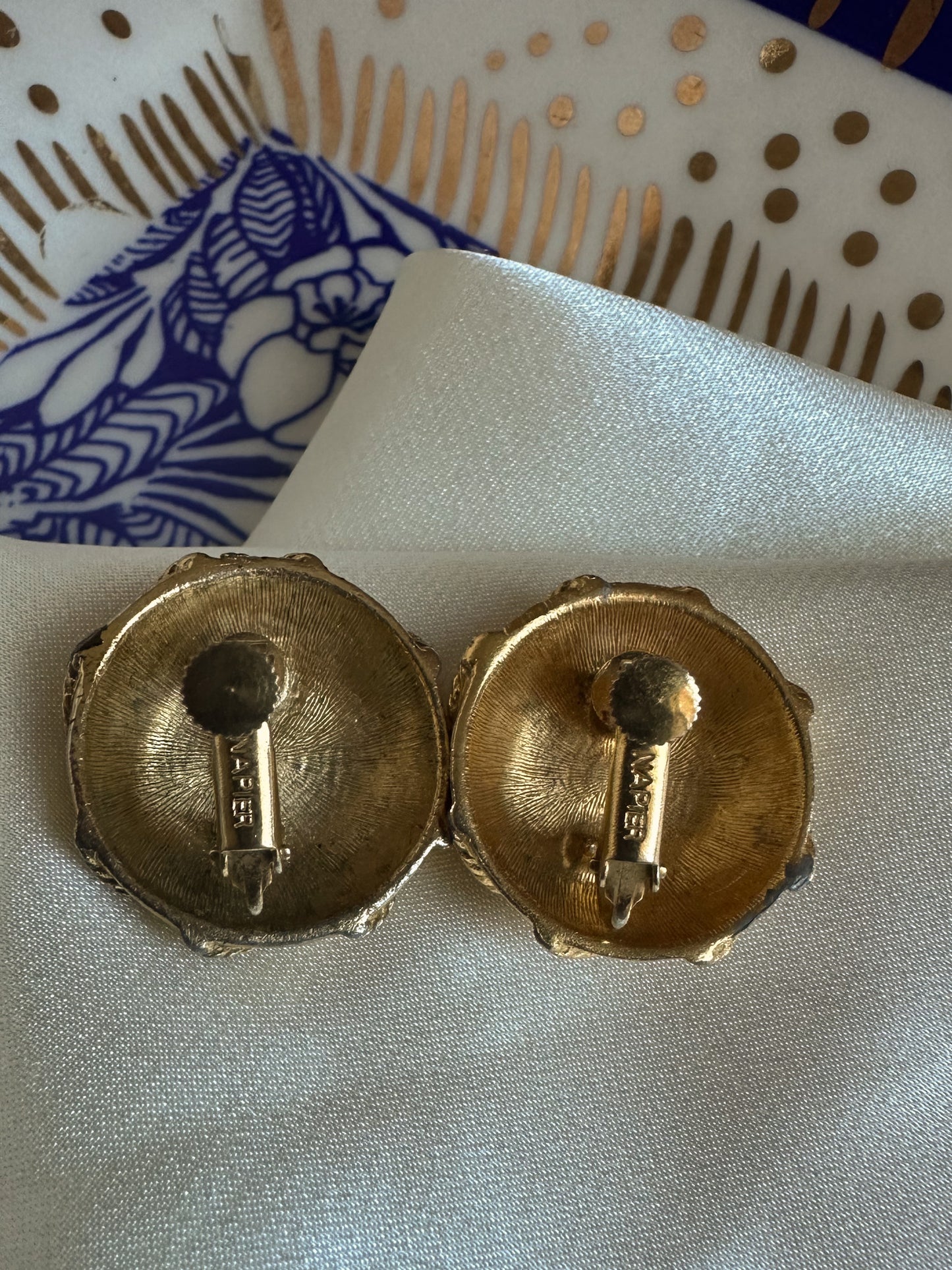 1970s NAPIER Woven Gold Clip-on Earrings