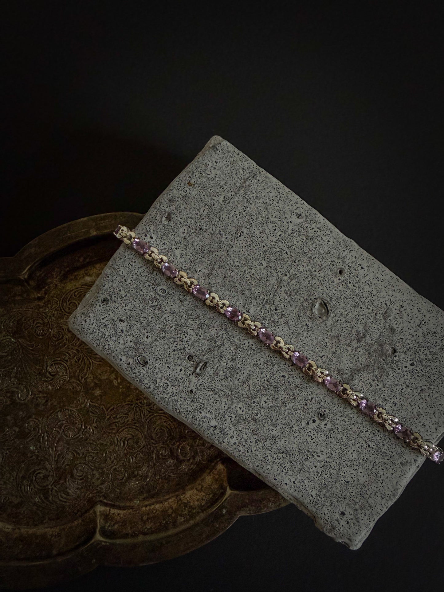 Sterling Silver Amethyst Bracelet | Signed 925 C199