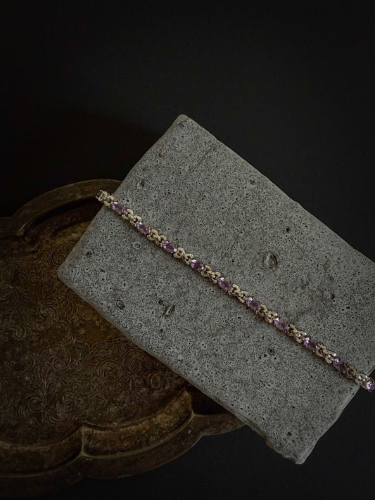 Sterling Silver Amethyst Bracelet | Signed 925 C199