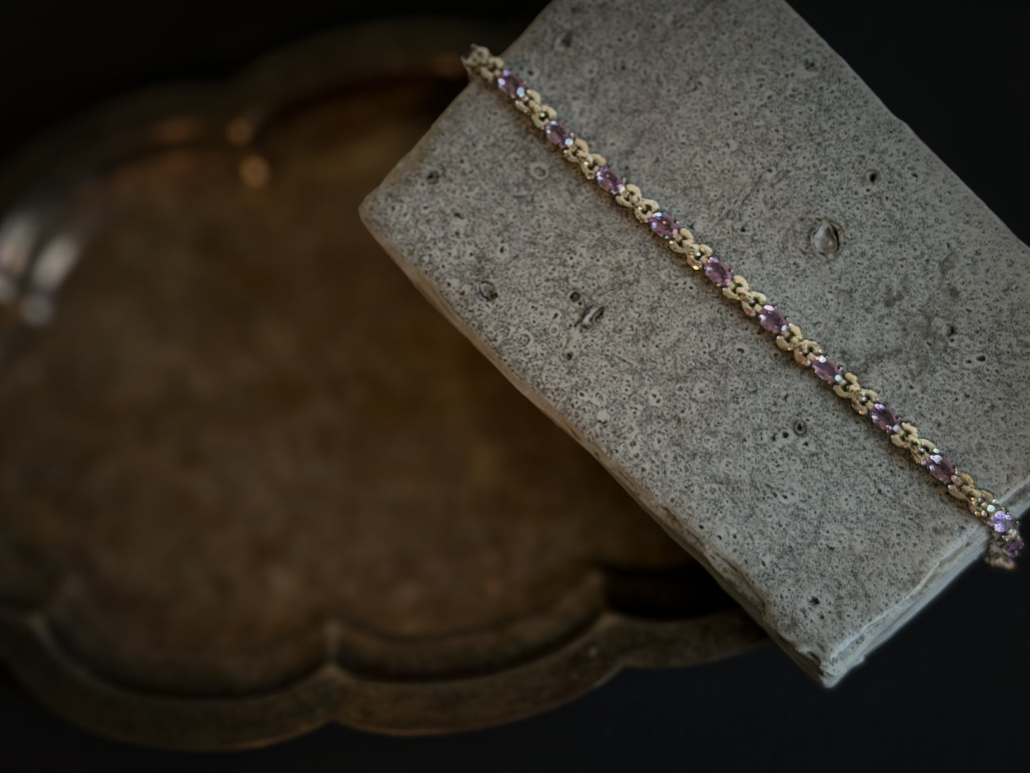 Sterling Silver Amethyst Bracelet | Signed 925 C199