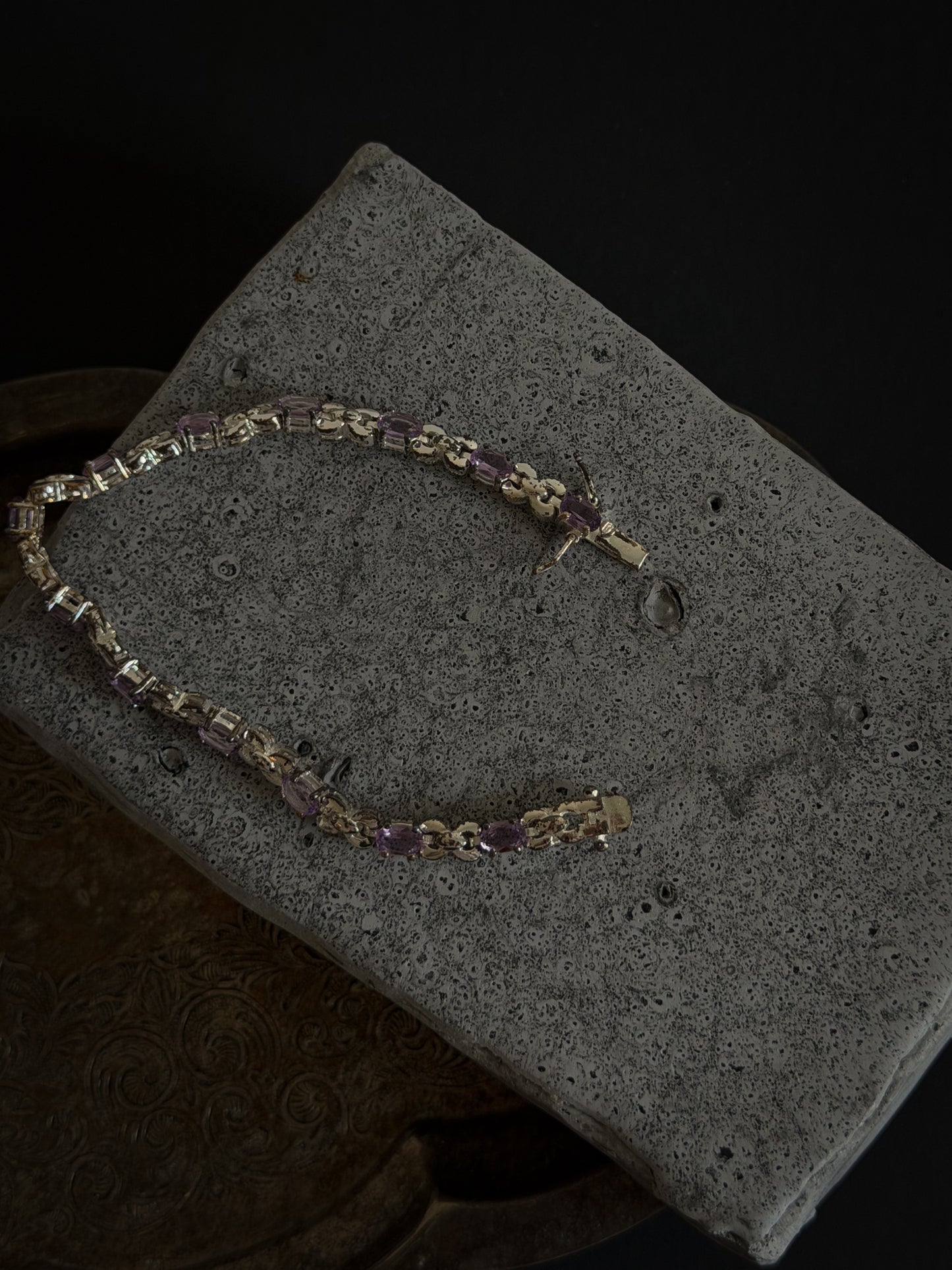 Sterling Silver Amethyst Bracelet | Signed 925 C199