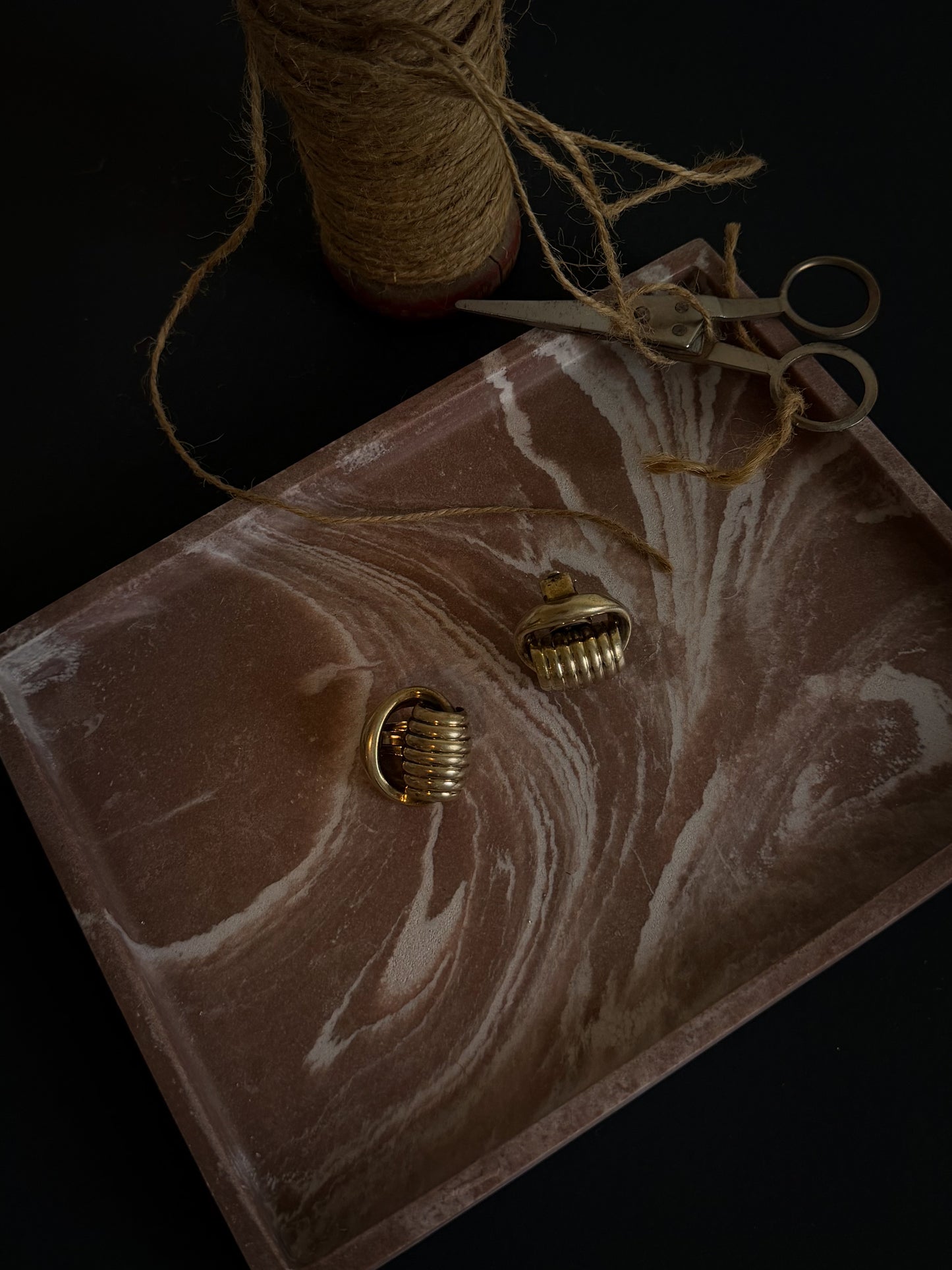 INAP Italy Gold-Tone Ribbed Clip-On Earrings | Sculptural Italian Statement Earrings