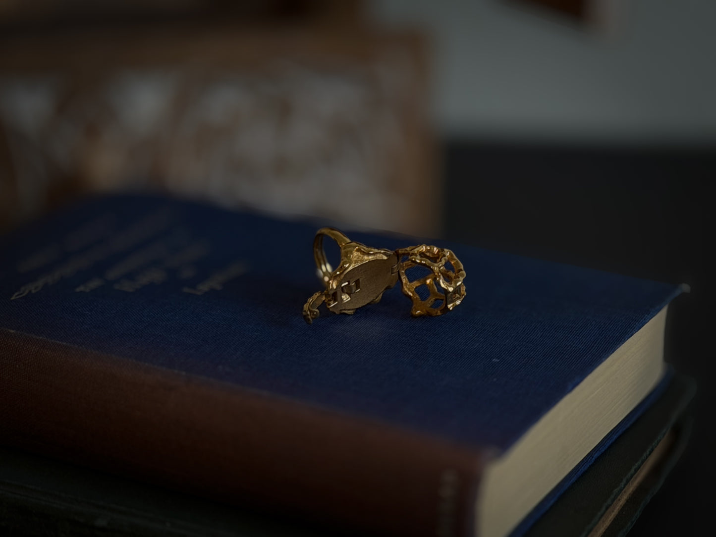 Signed C. Trifari Sculptural Gold Dome Ring | Vintage Mid-Century Statement Ring