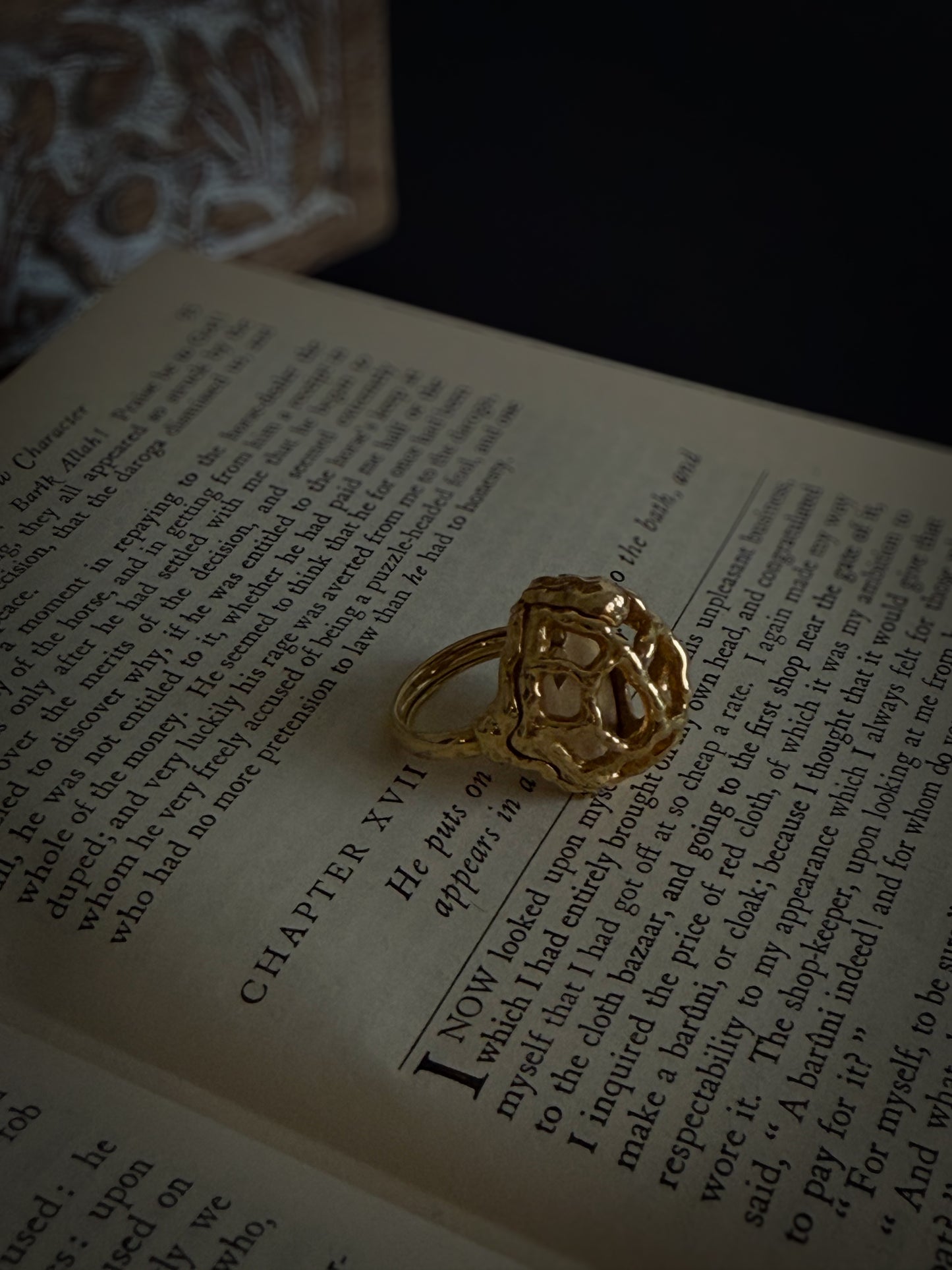 Signed C. Trifari Sculptural Gold Dome Ring | Vintage Mid-Century Statement Ring