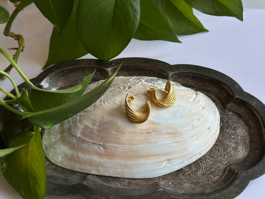 Gold Twisted Hoop Earrings