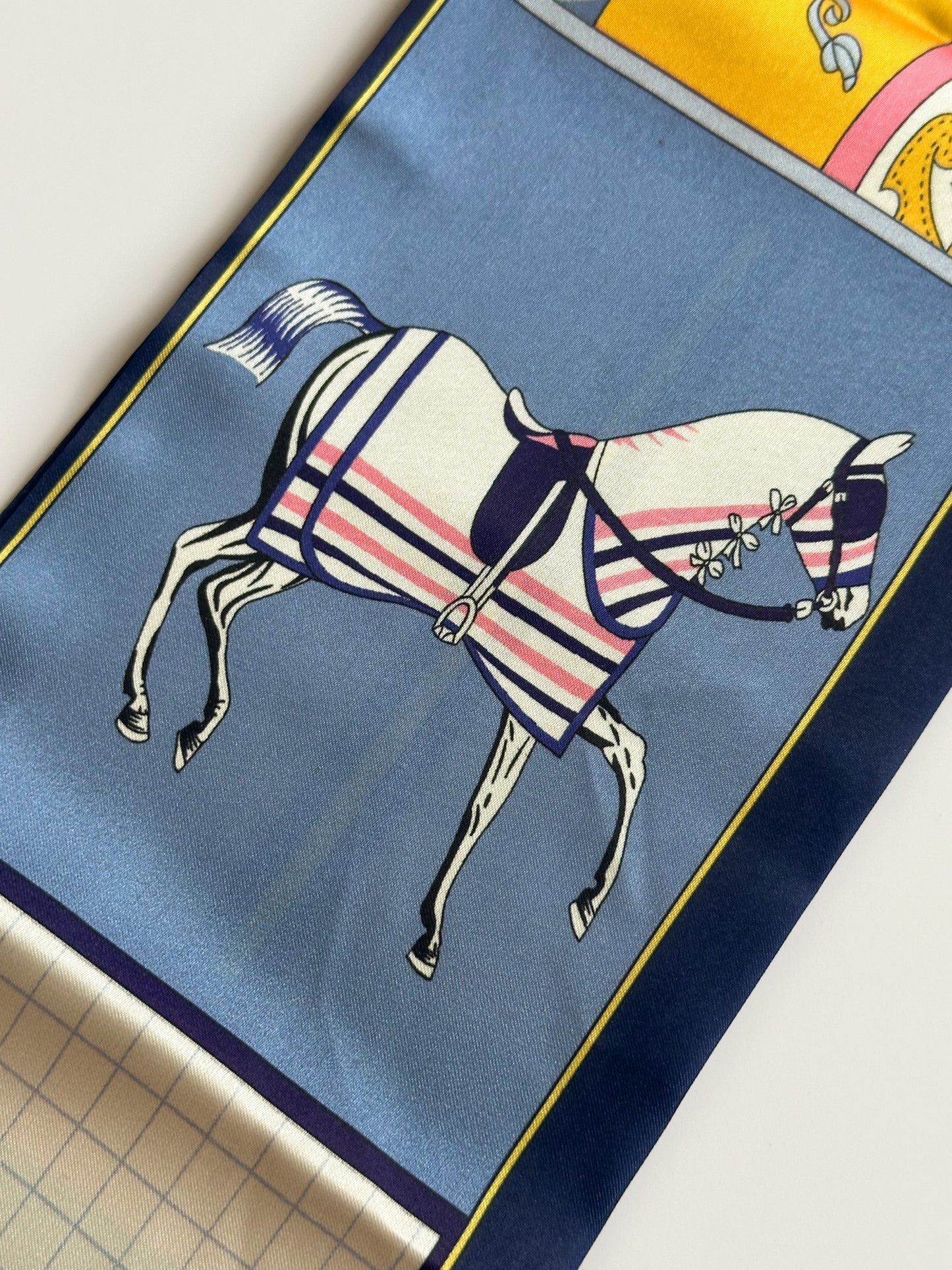 Long Neck Silk Scarf - Horse Print