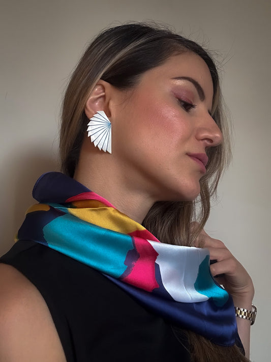 Multi-Color Silk Satin Scarf