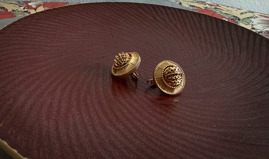 Gold Dome Textured Clip-On Earrings | Classic Minimalist Statement