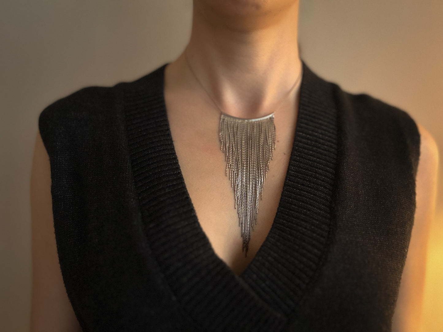 Fringe Silver Necklace
