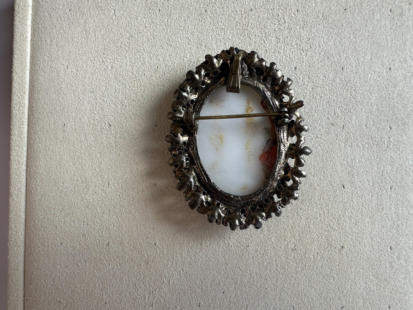 Romantic Victorian Brooch Porcelain Portrait