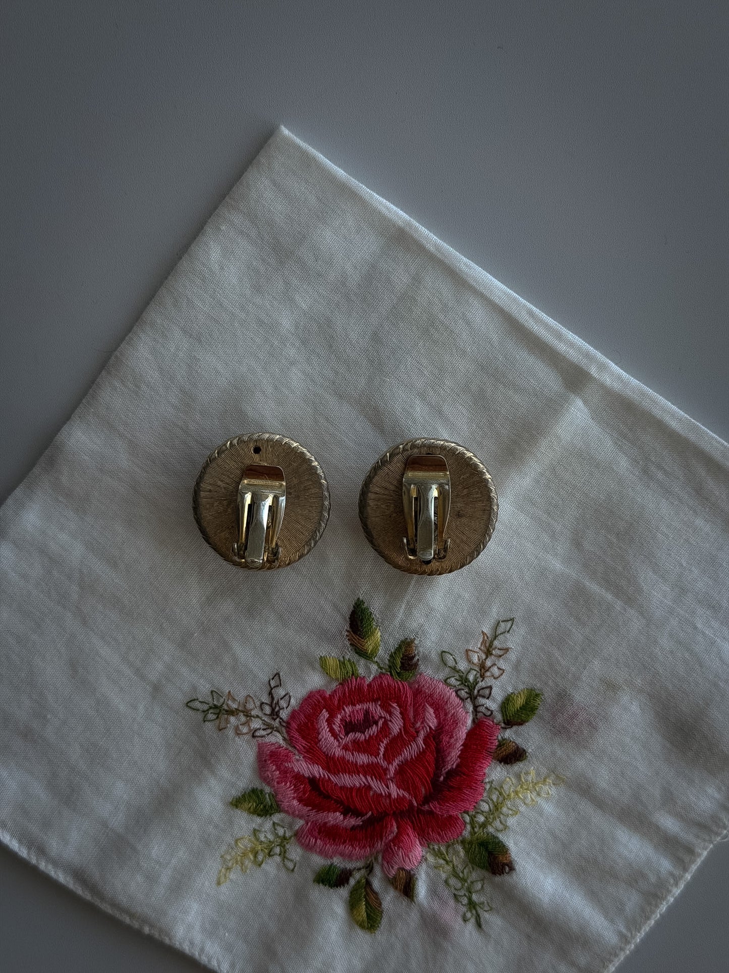 Gold-Tone Ribbed Dome Clip-On Earrings