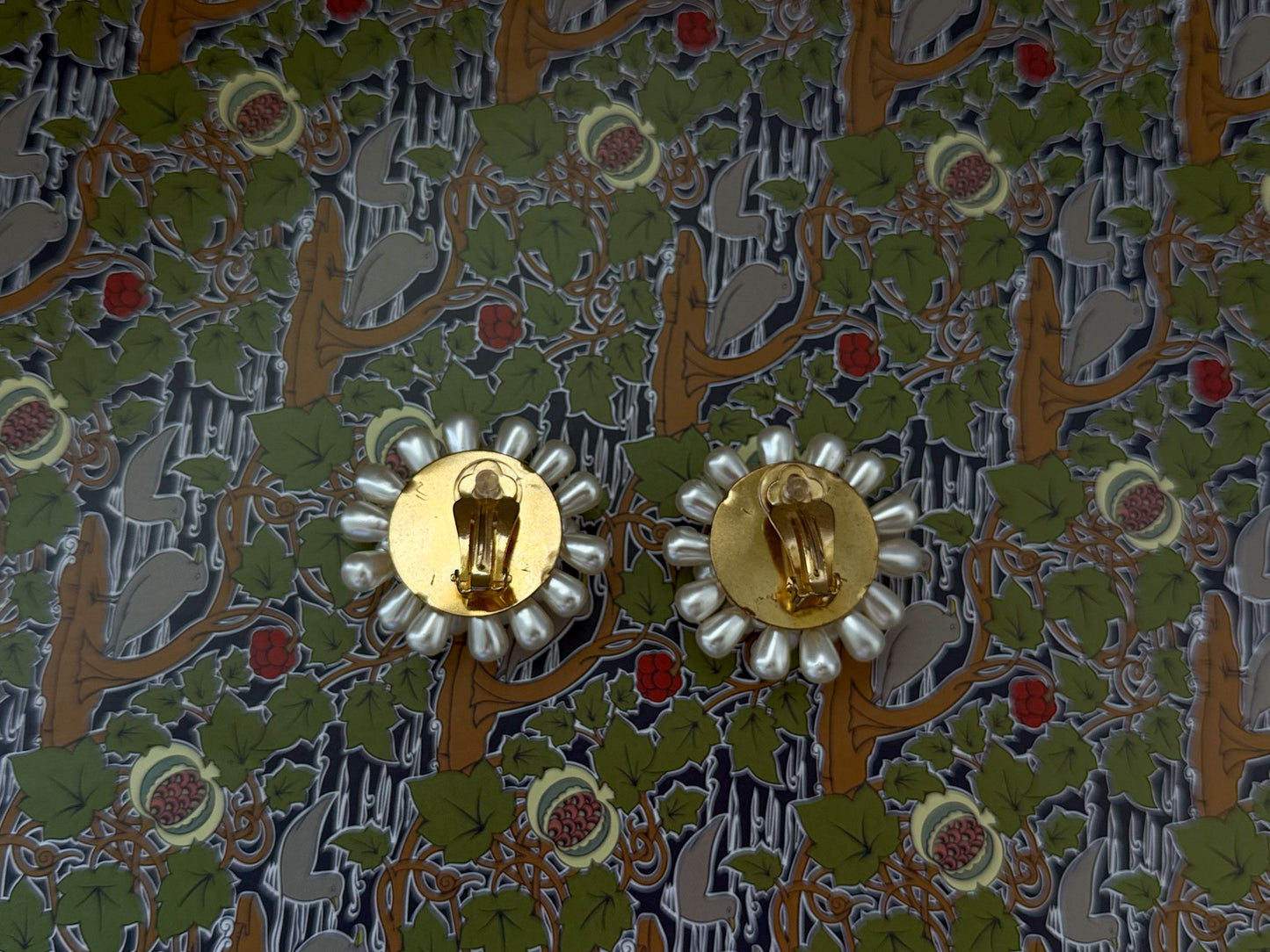 Faux Pearl Burst Clip-On Earrings