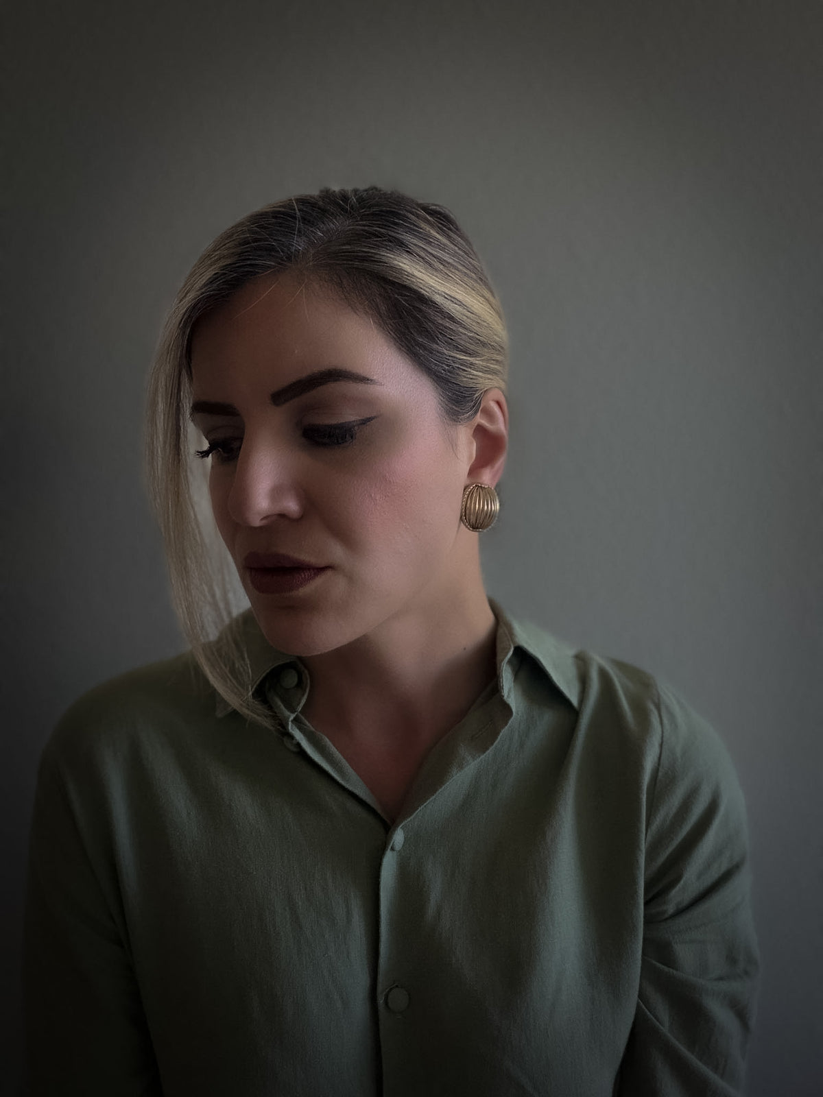 Gold-Tone Ribbed Dome Clip-On Earrings