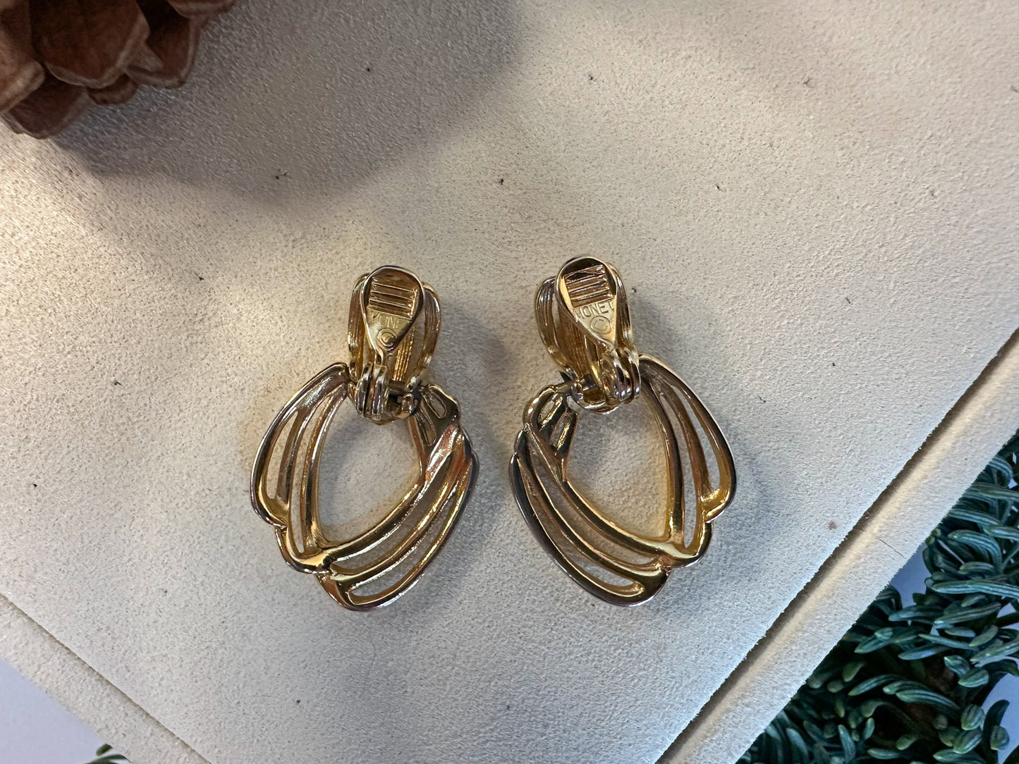 Monet Gold Open Swirl Earrings