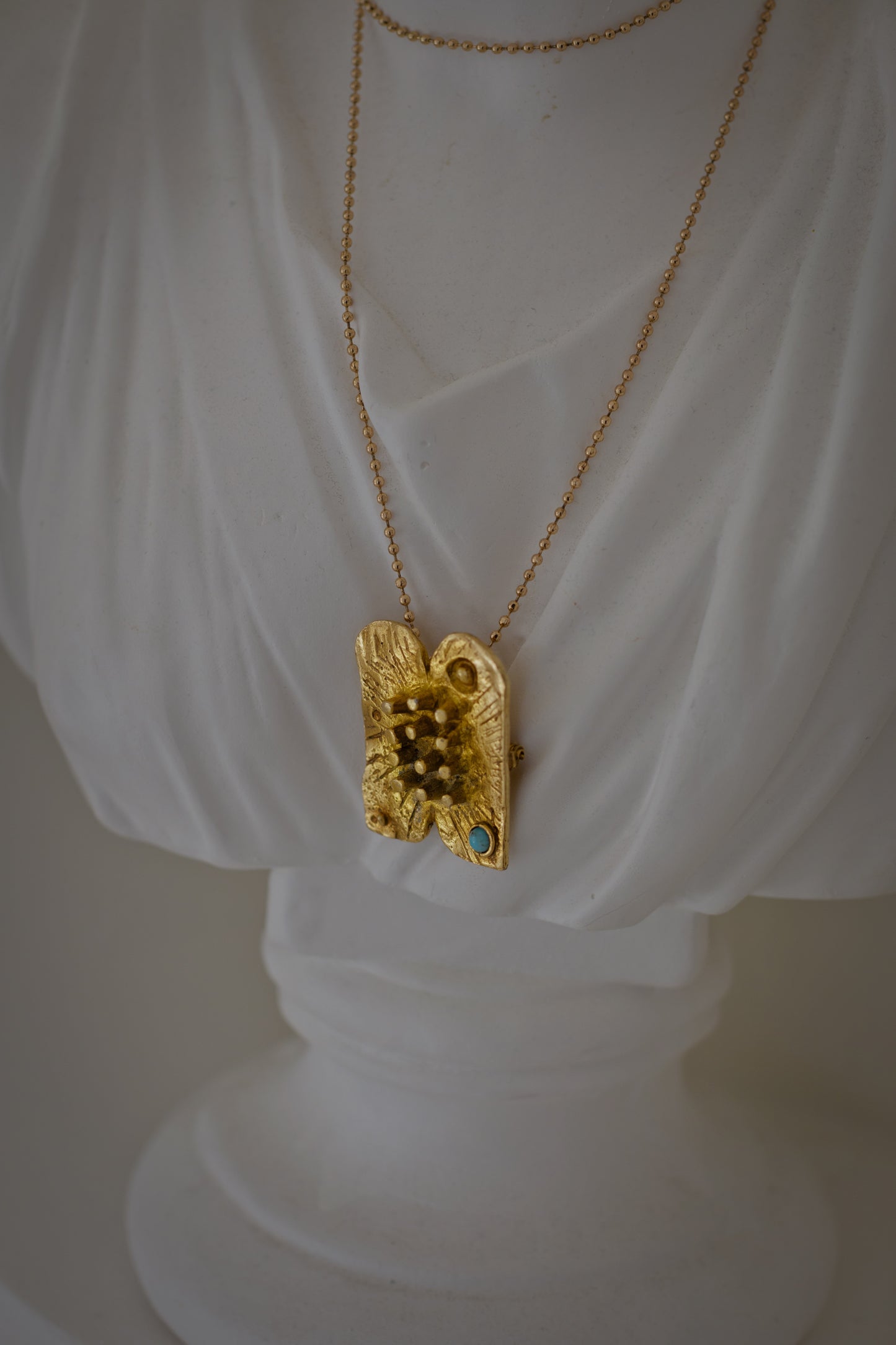 “Dami Karoum” Vintage Pendant-Brooch with Turquoise Accent