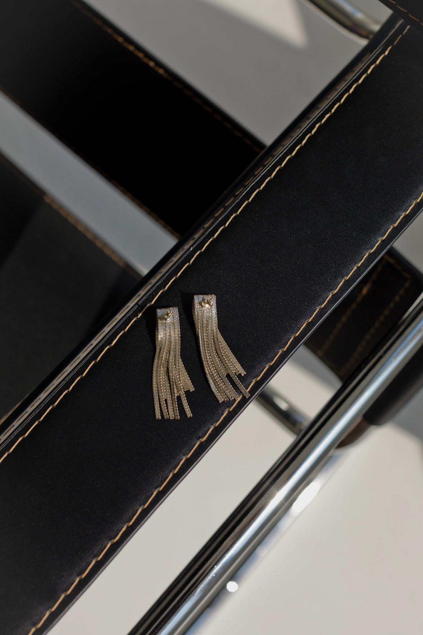 Silver-Tone Waterfall Mesh Fringe Earrings