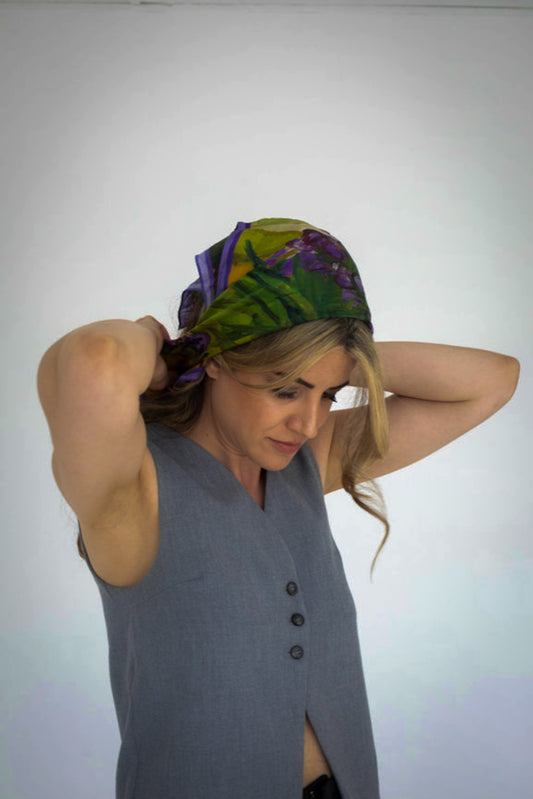 Wild Iris Garden Square Scarf