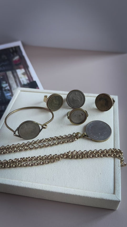 Pahlavi Rial Coin Pendant Necklace – Circa 1973
